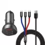 Car USB Charger Baseus AB2XUSBAKBK — 2× USB 2.0, 4.8 A, cigar lighter power, black/grey