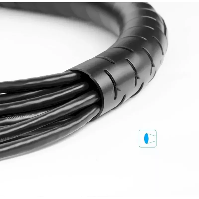 Cable organizer UGREEN Spiral Black — spiral cable wrap, 1 piece