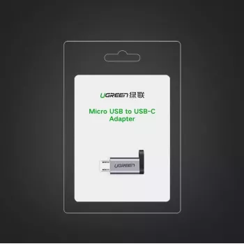 USB adapter UGREEN USB-C to microUSB Gray, lightweight 0.4 kg