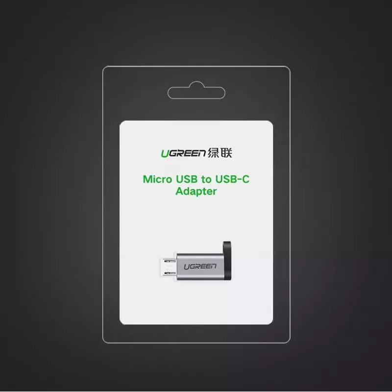 USB adapter UGREEN USB-C to microUSB Gray, lightweight 0.4 kg