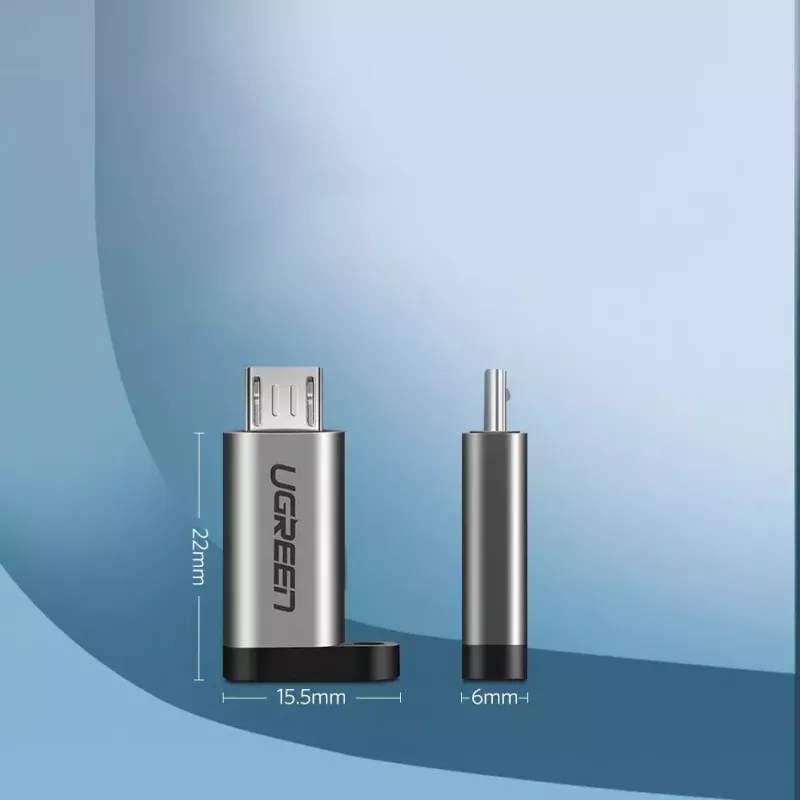 USB adapter UGREEN USB-C to microUSB Gray, lightweight 0.4 kg