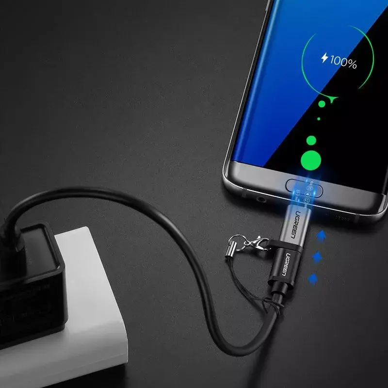 USB adapter UGREEN USB-C to microUSB Gray, lightweight 0.4 kg
