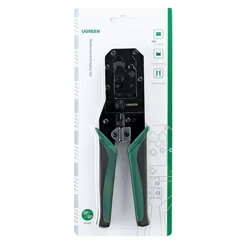 Crimping Tool UGREEN NW136 for Ethernet RJ45/UTP cables, Black/Green