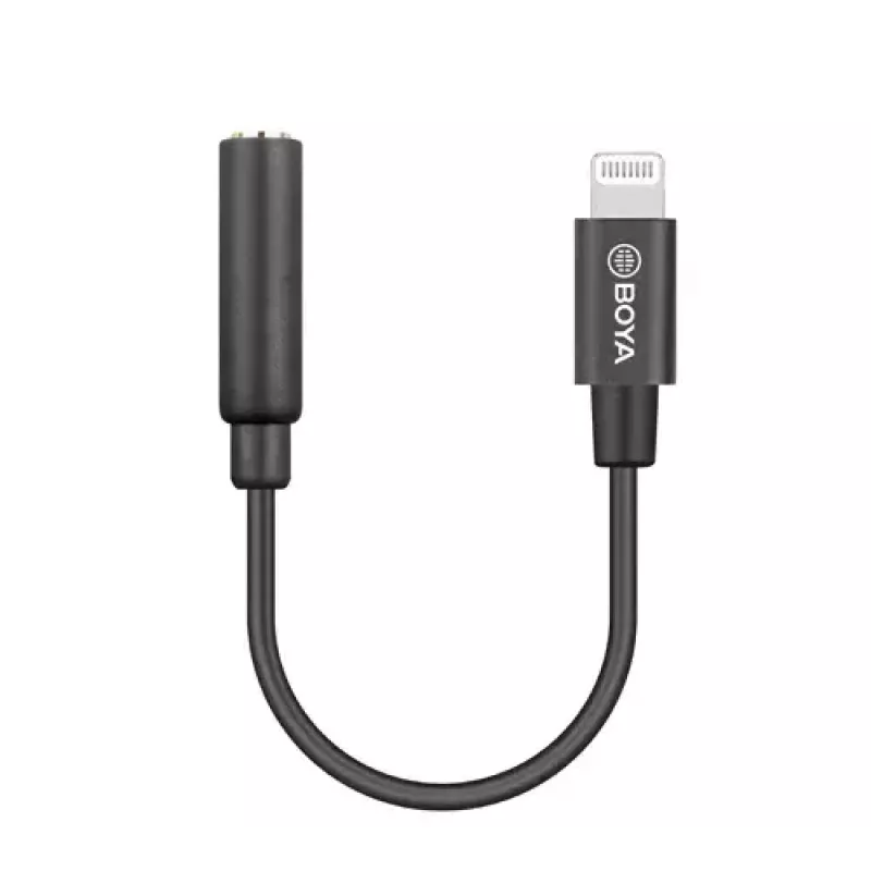 Mobile Phone Cable BOYA BY-K3 Black 3.5mm Lightning