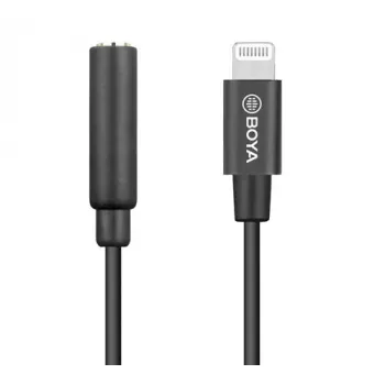 Mobile Phone Cable BOYA BY-K3 Black 3.5mm Lightning