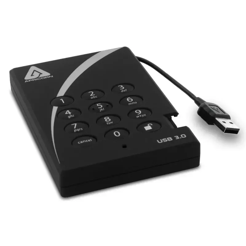 External Hard Drive Apricorn 2TB USB 3.2 Gen 1 Aegis Padlock