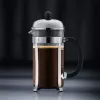 French Press coffee maker BODUM Chambord 8-cup, black frame with chrome and glass carafe