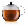 Teapot BODUM Assam Single 500 ml — black handle, transparent glass