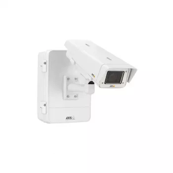 Housing & mount AXIS 5900-161 for outdoor security cameras, stainless steel/white, 282×131×361 mm