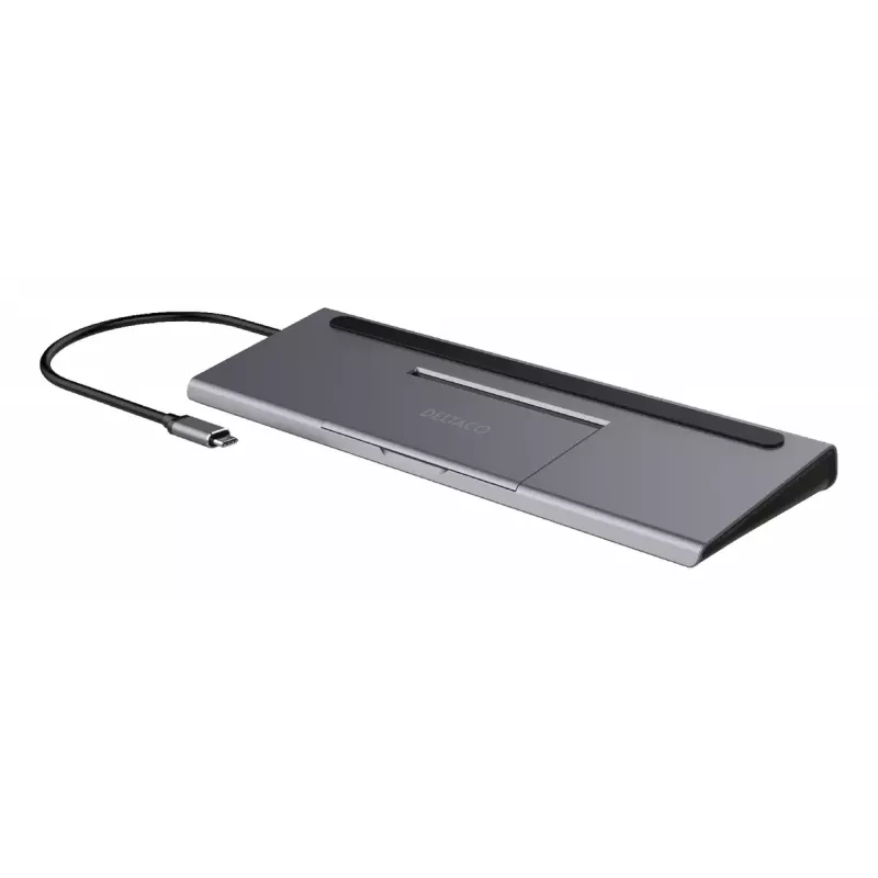 Laptop dock Deltaco USBC-DOCK2 Wired USB 3.2 Gen 1 Type-C Grey