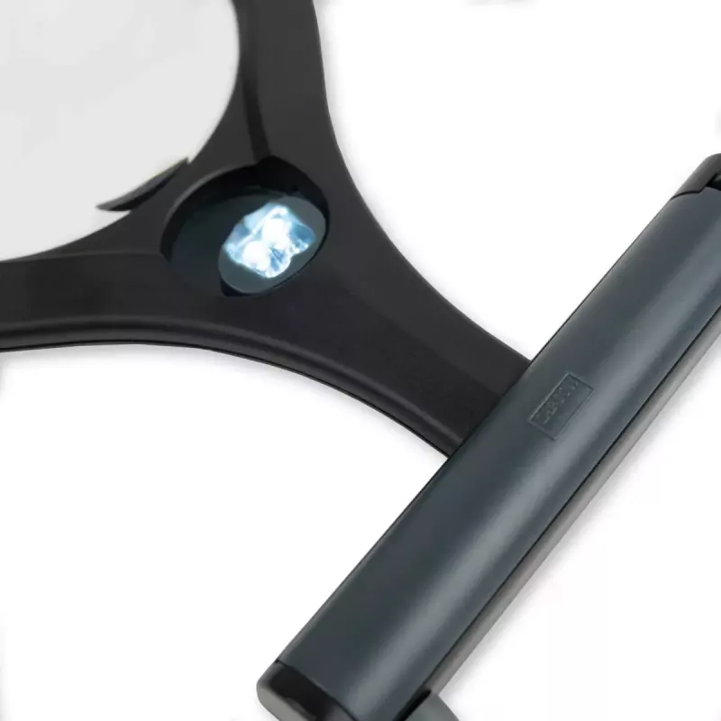 Handheld magnifier Carson LumiCraft 2x, LED, battery-powered, black, 135×23×226 mm