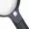 Magnifier Carson Split Handle HF-11 — 3.5× handheld magnifying glass, black/transparent, AAA battery