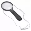 Magnifier Carson Split Handle HF-11 — 3.5× handheld magnifying glass, black/transparent, AAA battery