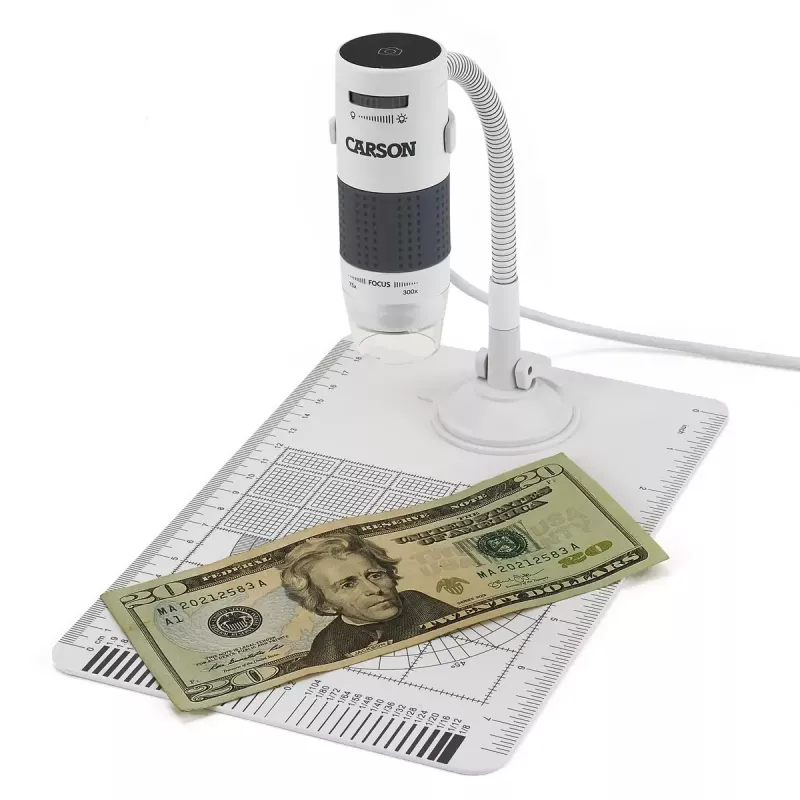 Digital microscope Carson EFLEX 300x, 75–300x magnification, 1600×1200 camera, grey/white