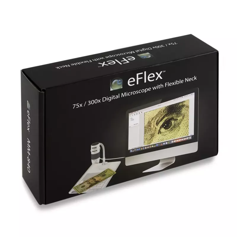 Digital microscope Carson EFLEX 300x, 75–300x magnification, 1600×1200 camera, grey/white