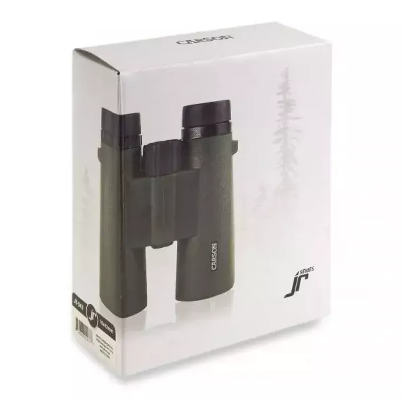 Binoculars Carson JR Series 10x42 BaK-4, compact roof-prism, black/green
