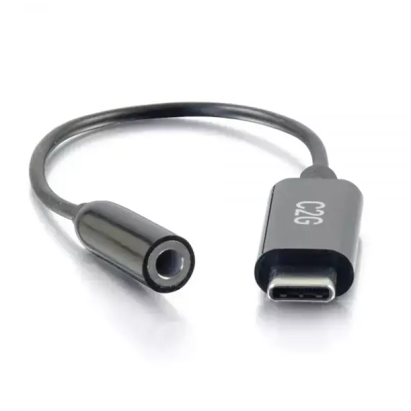 C2G mobile phone cable 54426 USB-C to 3.5 mm Black 0.09 m