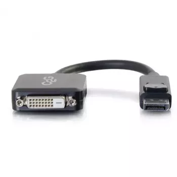 C2G 8in DisplayPort Male to Single Link DVI-D Female Adapter Converter Black