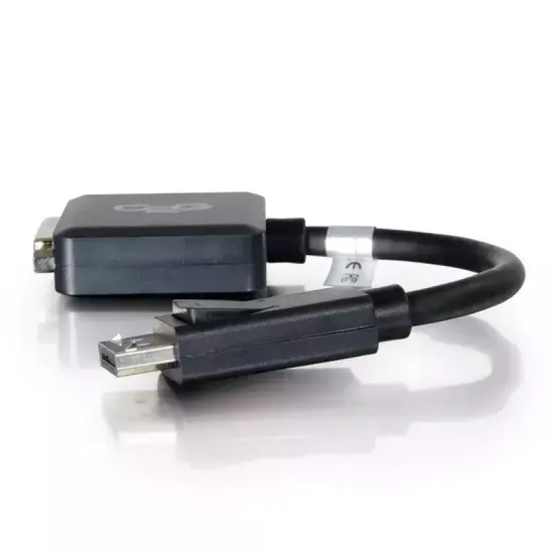 C2G 8in DisplayPort Male to Single Link DVI-D Female Adapter Converter Black