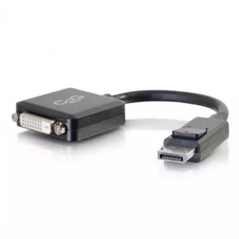 C2G 8in DisplayPort Male to Single Link DVI-D Female Adapter Converter Black