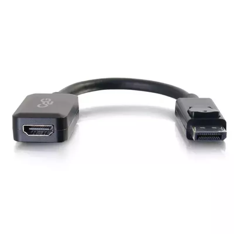 C2G 8in DisplayPort Male to HDMI Female Adapter Converter Black