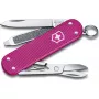Pocket knife Victorinox Classic SD Alox Flamino Party red — compact multi-tool with blade, scissors, nail file, screwdriver, keyring