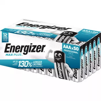 Energizer Max Plus LR03 AAA 1.5V Alkaline Batteries 50-Pack
