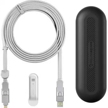 Cable Rolling Square inCharge XL 3m White — rolling square USB charging and data cable, 3 m, white