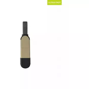 USB charging and data cable Rolling Square inCharge X Beige, compact retractable design