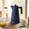 Electric kettle Alessi Plissé 1.0 L 2200 W blue, thermoplastic resin, hidden base, automatic shut-off