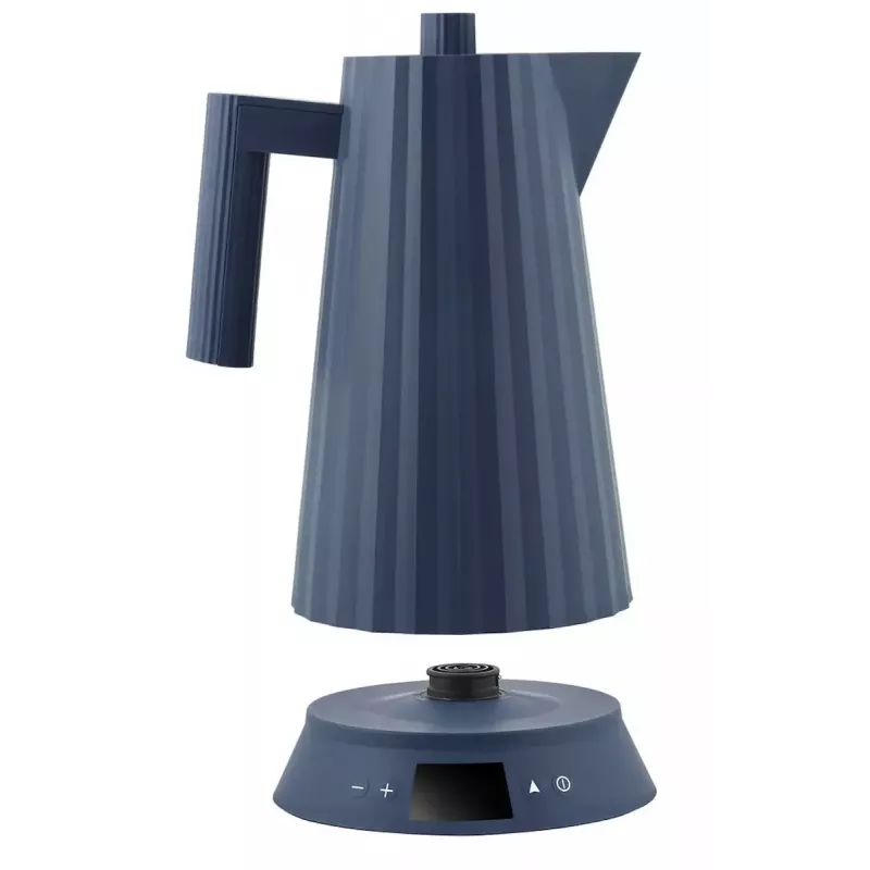 Electric kettle Alessi Plissé 1.0 L 2200 W blue, thermoplastic resin, hidden base, automatic shut-off
