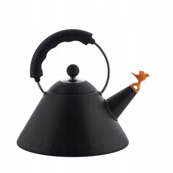 Kettle ALESSI 9093 BB black — stovetop water kettle, whistle, stainless steel, 2.2 L