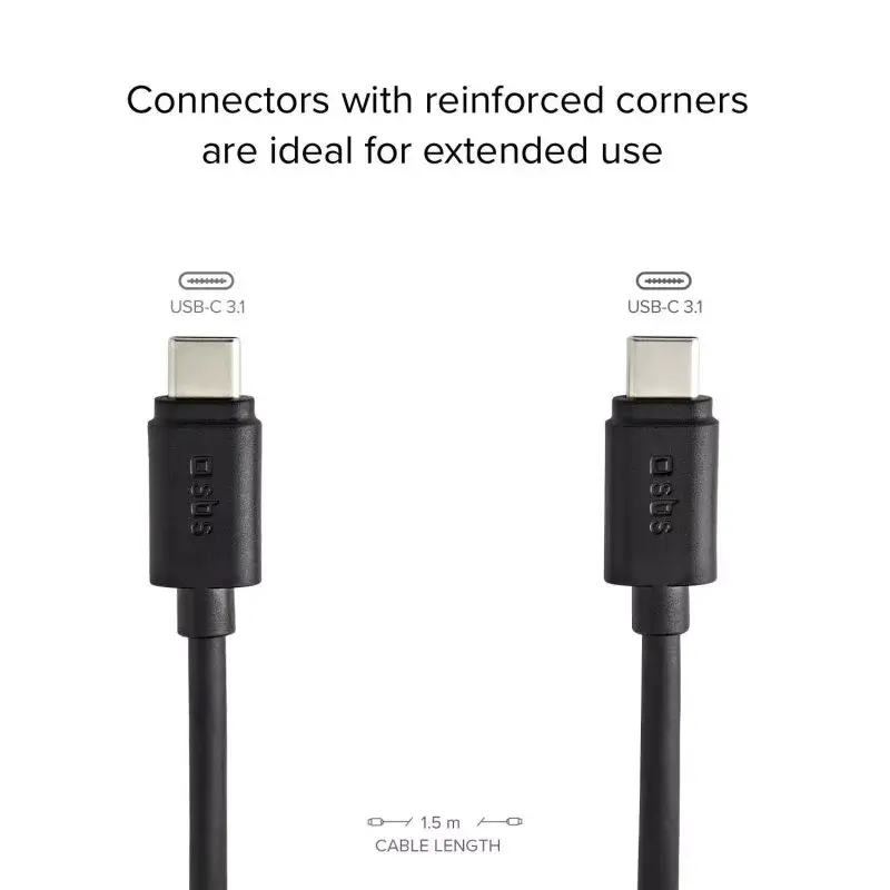 Data and charging cable SBS TECABLETCC31K USB C 1.5m USB 3.2 Gen 1