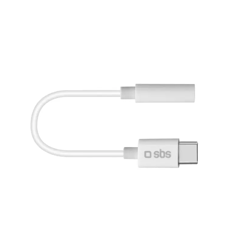 Mobile phone cable SBS TEINTJACKTYCFMW White 0.09m 3.5mm USB C