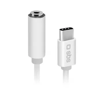 Mobile phone cable SBS TEINTJACKTYCFMW White 0.09m 3.5mm USB C