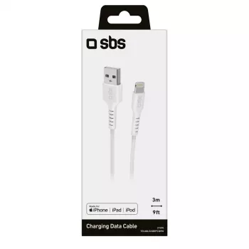 Lightning Cable SBS TECABLEUSBIP5389W 3m White USB A