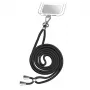 Neck strap for mobile phones SBS TEUNILACEK — black fabric, single-piece