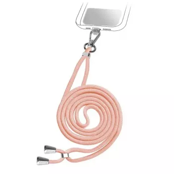 Neck strap for mobile phone SBS TEUNILACEP, pink fabric, 1 pc, length (pack) 200 mm