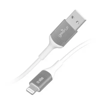 Lightning Cable SBS GRECABLEUSBIP589W 1.2m Silver White
