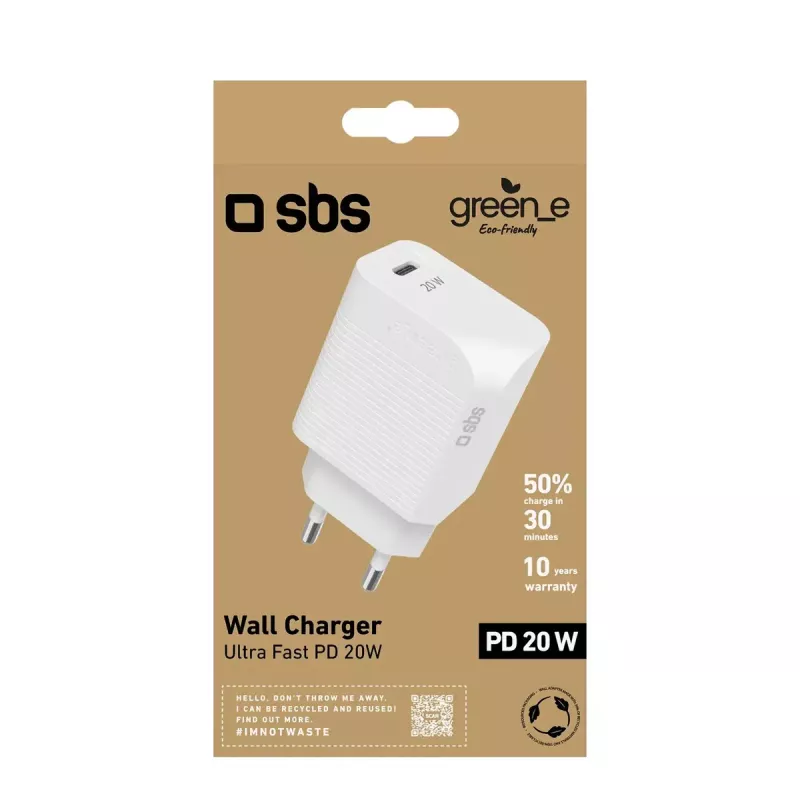 Mobile device charger SBS GRETR1CPD20W Universal White AC Fast charging