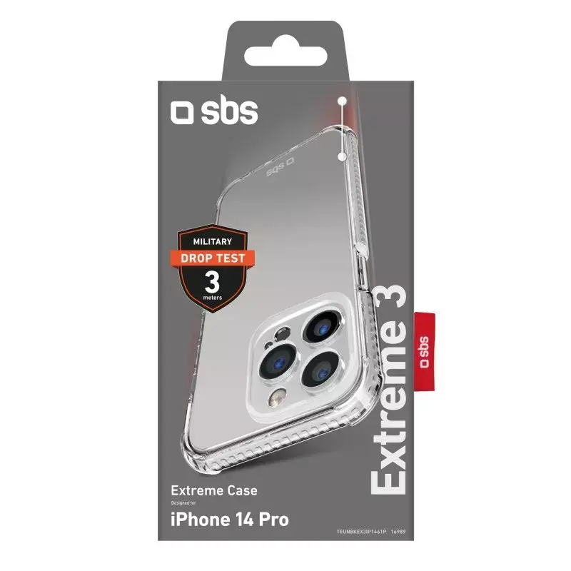 Cover SBS Extreme X3 iPhone 14 Pro 15.5 cm Transparent