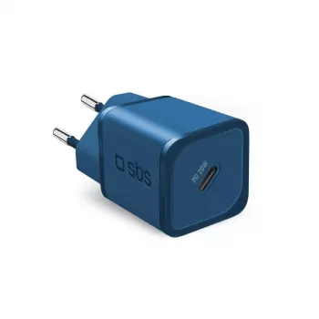 SBS Mobile 20W USB-C AC charger for smartphone tablet smartwatch headphones portable speaker Blue