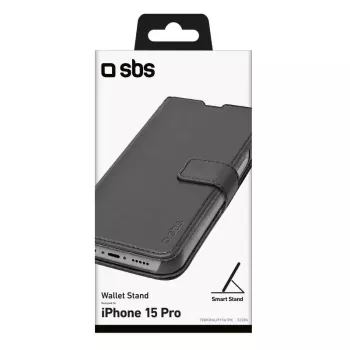 Wallet case SBS TEBKWALIP1561PK for iPhone 15 Pro 6.1 inch Black