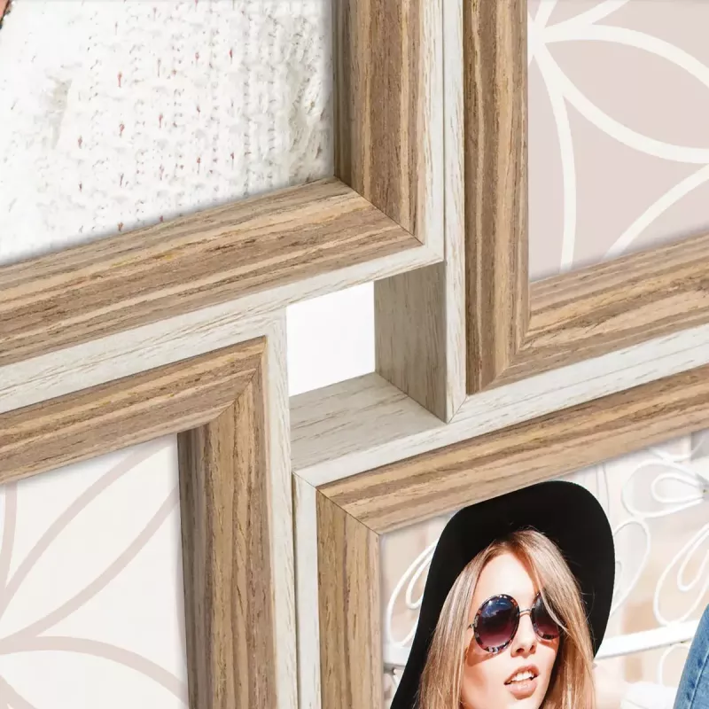 Picture frame set ZEP Kriss 4Q Wood Brown White 310x340 mm