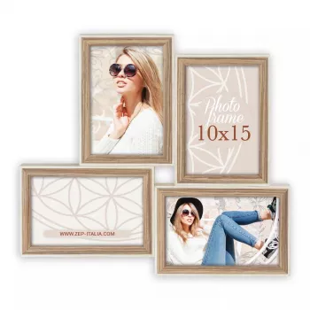 Picture frame set ZEP Kriss 4Q Wood Brown White 310x340 mm