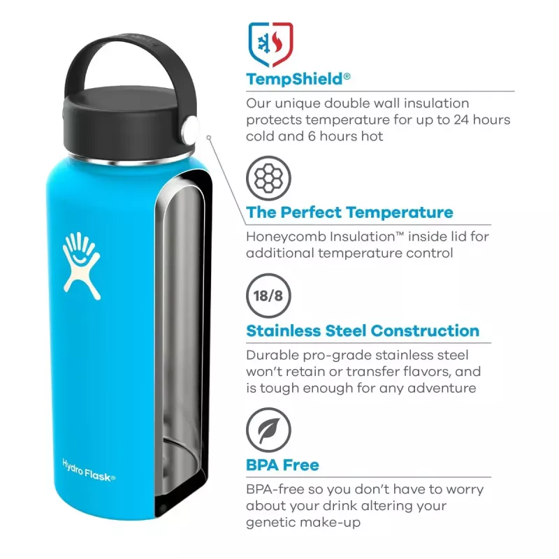 Hydro Flask 32oz Wide Mouth Stainless Steel Black W32BTS001