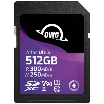 SDXC flash card OWC Atlas Ultra 512 GB UHS-II, 300 MB/s read, 250 MB/s write, V90, waterproof