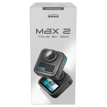 Action camera GoPro MAX2 with 8K Ultra HD, 29.5 MP sensor, 100 fps, LCD display, GPS, Wi‑Fi — accessories bundle