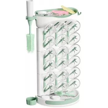 Bottle drying rack Momcozy DIY Larger for 18 bottles, foldable countertop organizer