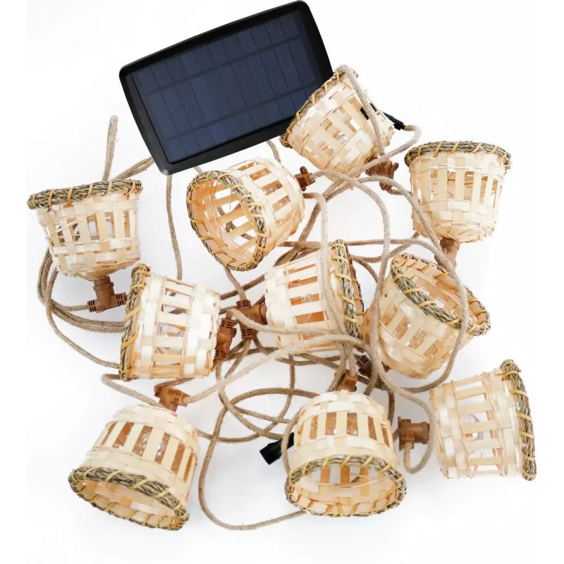 Solar string lights NewGarden AURORA LUMAUR800XXSLNW, jute cord, outdoor decorative lighting